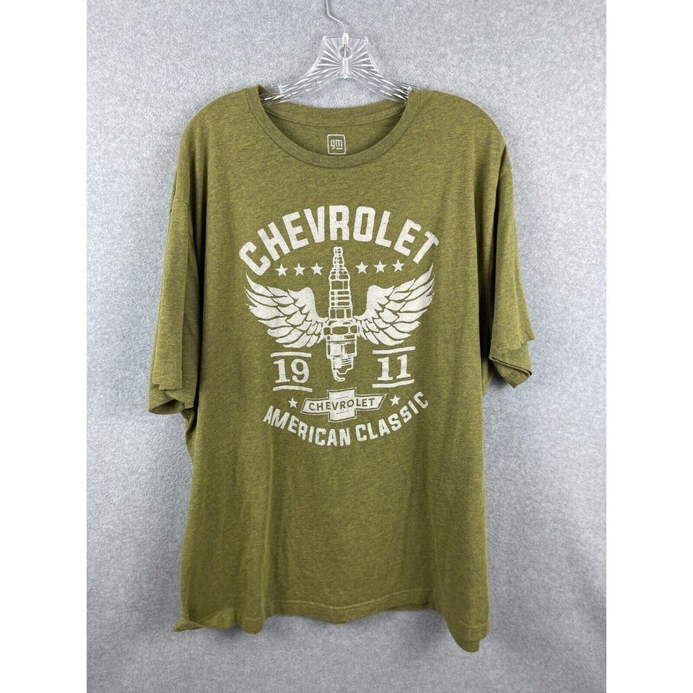 GM Chevrolet American‎ Classic 1911 Shirt Size XXLT Green Short Sleeve Tee Car